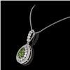 Image 3 : 4.97 ctw Tourmaline & Diamond Victorian Necklace 14K White Gold - REF-164G2W