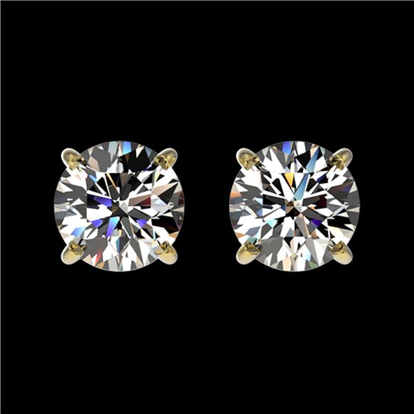 1.11 ctw Certified Quality Diamond Stud Earrings 10k Yellow Gold - REF-72F3M