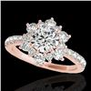 Image 1 : 2 ctw Certified Diamond Solitaire Halo Ring 10k Rose Gold - REF-238W6H