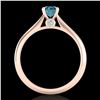 Image 3 : 0.56 ctw Fancy Intense Blue Diamond Art Deco Ring 18k Rose Gold - REF-61F4M