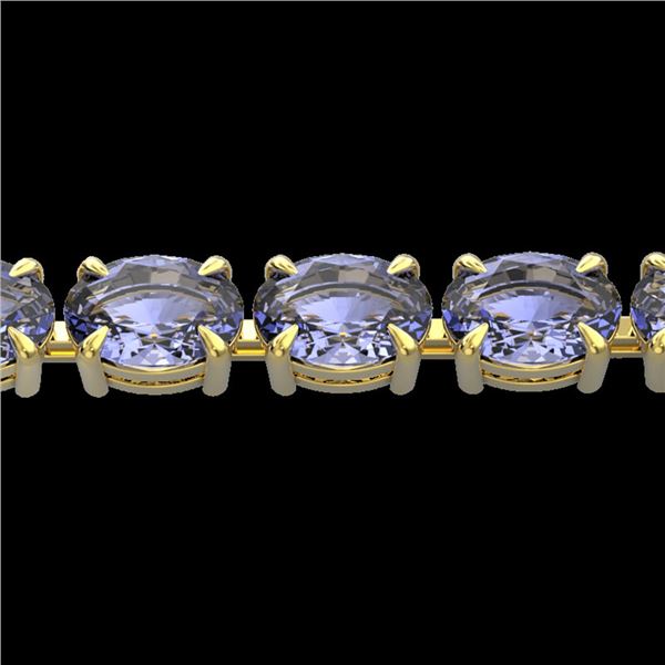 24 ctw Tanzanite Eternity Designer Bracelet 14k Yellow Gold - REF-218N2F