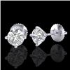 Image 2 : 1.01 ctw VS/SI Diamond Solitaire Art Deco Stud Earrings 18k White Gold - REF-121X5A