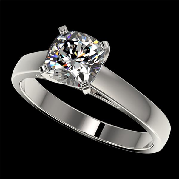 1.25 ctw Certified VS/SI Quality Cushion Cut Diamond Ring 10k White Gold - REF-304R6K