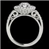 Image 2 : 2.25 ctw Certified Diamond Solitaire Halo Ring 10k White Gold - REF-245M5G
