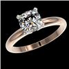 Image 2 : 1.25 ctw Certified VS/SI Quality Cushion Cut Diamond Ring 10k Rose Gold - REF-304M6G