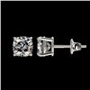 Image 2 : 1 ctw Certified VS/SI Quality Cushion Diamond Stud Earrings 10k White Gold - REF-120H3R