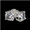 Image 3 : 1 ctw Certified VS/SI Quality Cushion Diamond Stud Earrings 10k White Gold - REF-120H3R