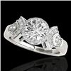 Image 1 : 1.56 ctw Certified Diamond Solitaire Halo Ring 10k White Gold - REF-245R5K