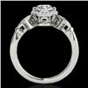 Image 2 : 1.56 ctw Certified Diamond Solitaire Halo Ring 10k White Gold - REF-245R5K