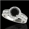 Image 1 : 2.1 ctw Certified VS Black Diamond Solitaire Halo Ring 10k White Gold - REF-80K5Y