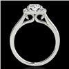 Image 2 : 1.37 ctw Certified Diamond Solitaire Halo Ring 10k White Gold - REF-197X8A