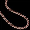 Image 2 : 32.82 ctw Garnet & Diamond Micro Pave Halo Necklace 10k Rose Gold - REF-600W2H