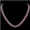 Image 1 : 31.1 ctw Tourmaline & Diamond Micro Pave Halo Necklace 10k White Gold - REF-600N2F