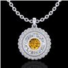 Image 1 : 2.11 ctw Intense Fancy Yellow Diamond Art Deco Necklace 18k White Gold - REF-281K8Y