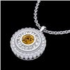 Image 2 : 2.11 ctw Intense Fancy Yellow Diamond Art Deco Necklace 18k White Gold - REF-281K8Y