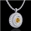 Image 3 : 2.11 ctw Intense Fancy Yellow Diamond Art Deco Necklace 18k White Gold - REF-281K8Y