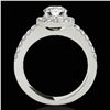 Image 2 : 1.5 ctw Certified Diamond Solitaire Halo Ring 10k White Gold - REF-218R2K