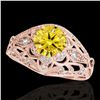 Image 1 : 1.36 ctw Certified SI Intense Yellow Diamond Antique Ring 10k Rose Gold - REF-197K8Y