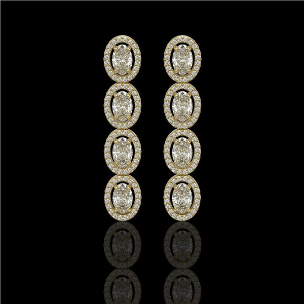 5.33 ctw Oval Cut Diamond Micro Pave Earrings 18K Yellow Gold - REF-736H8R
