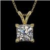 Image 1 : 1 ctw Certified VS/SI Quality Princess Diamond Necklace 10k Yellow Gold - REF-239G3W
