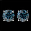 Image 1 : 2 ctw Certified Intense Blue Diamond Stud Earrings 10k White Gold - REF-181A6N