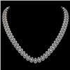 Image 1 : 24.19 ctw Pear Cut Diamond Micro Pave Necklace 18K White Gold - REF-2092M6G