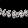 Image 3 : 24.19 ctw Pear Cut Diamond Micro Pave Necklace 18K White Gold - REF-2092M6G