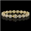 Image 2 : 12.38 ctw Pear Cut Diamond Micro Pave Bracelet 18K Yellow Gold - REF-1702X8A