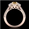 Image 3 : 1.81 ctw Intense Fancy Yellow Diamond Art Deco Ring 18k Rose Gold - REF-236M4G