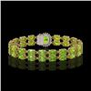 Image 3 : 17.26 ctw Peridot & Diamond Bracelet 14K Yellow Gold - REF-263X6A