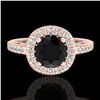 Image 2 : 1.55 ctw Fancy Black Diamond Engagment Art Deco Ring 18k Rose Gold - REF-112G8W