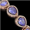 Image 3 : 21.06 ctw Tanzanite & Diamond Micro Pave Halo Bracelet 10k Rose Gold - REF-532N4F