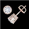 Image 1 : 3 ctw VS/SI Diamond Art Deco Stud Earrings 18k Rose Gold - REF-584H3R