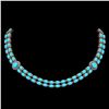 Image 1 : 29.16 ctw Turquoise & Diamond Necklace 14K Rose Gold - REF-454F5M
