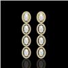 Image 1 : 4.05 ctw Opal & Diamond Micro Pave Halo Earrings 10k Yellow Gold - REF-143A6N