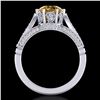 Image 3 : 2.2 ctw Intense Fancy Yellow Diamond Art Deco Ring 18k White Gold - REF-490Y9X