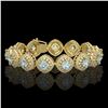 Image 1 : 32.95 ctw Aquamarine & Diamond Victorian Bracelet 14K Yellow Gold - REF-982X2A