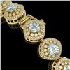 Image 3 : 32.95 ctw Aquamarine & Diamond Victorian Bracelet 14K Yellow Gold - REF-982X2A