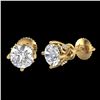 Image 2 : 1.26 ctw VS/SI Diamond Solitaire Art Deco Stud Earrings 18k Yellow Gold - REF-209G3W
