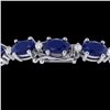 Image 1 : 30.8 ctw Sapphire & VS/SI Diamond Eternity Bracelet 10k White Gold - REF-245R5K