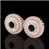 Image 1 : 2.61 ctw Fancy Black Diamond Art Deco Stud Earrings 18k Rose Gold - REF-236M4G