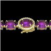 Image 1 : 29 ctw Amethyst & VS/SI Diamond Micro Pave Bracelet 14k Yellow Gold - REF-117K3Y