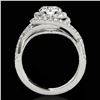 Image 2 : 2 ctw Certified Diamond Solitaire Halo Ring 10k White Gold - REF-259M3G