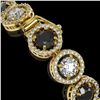 Image 3 : 13.96 ctw Black & Diamond Micro Pave Bracelet 18K Yellow Gold - REF-1071M3G