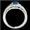 Image 2 : 1.5 ctw SI Certified Fancy Blue Diamond Solitaire Halo Ring 10k White Gold - REF-135M2G