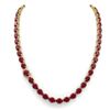 Image 3 : 92 ctw Ruby & VS/SI Diamond Eternity Micro Necklace 14k Yellow Gold - REF-527F3M