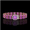 Image 1 : 14.31 ctw Amethyst & Diamond Bracelet 14K Rose Gold - REF-178M2G