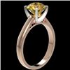 Image 3 : 2.50 ctw Certified Intense Yellow Diamond Solitaire Ring 10k Rose Gold - REF-564X5A