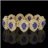 Image 2 : 56.04 ctw Sapphire & Diamond Victorian Bracelet 14K Yellow Gold - REF-1418W2H