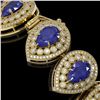 Image 3 : 56.04 ctw Sapphire & Diamond Victorian Bracelet 14K Yellow Gold - REF-1418W2H